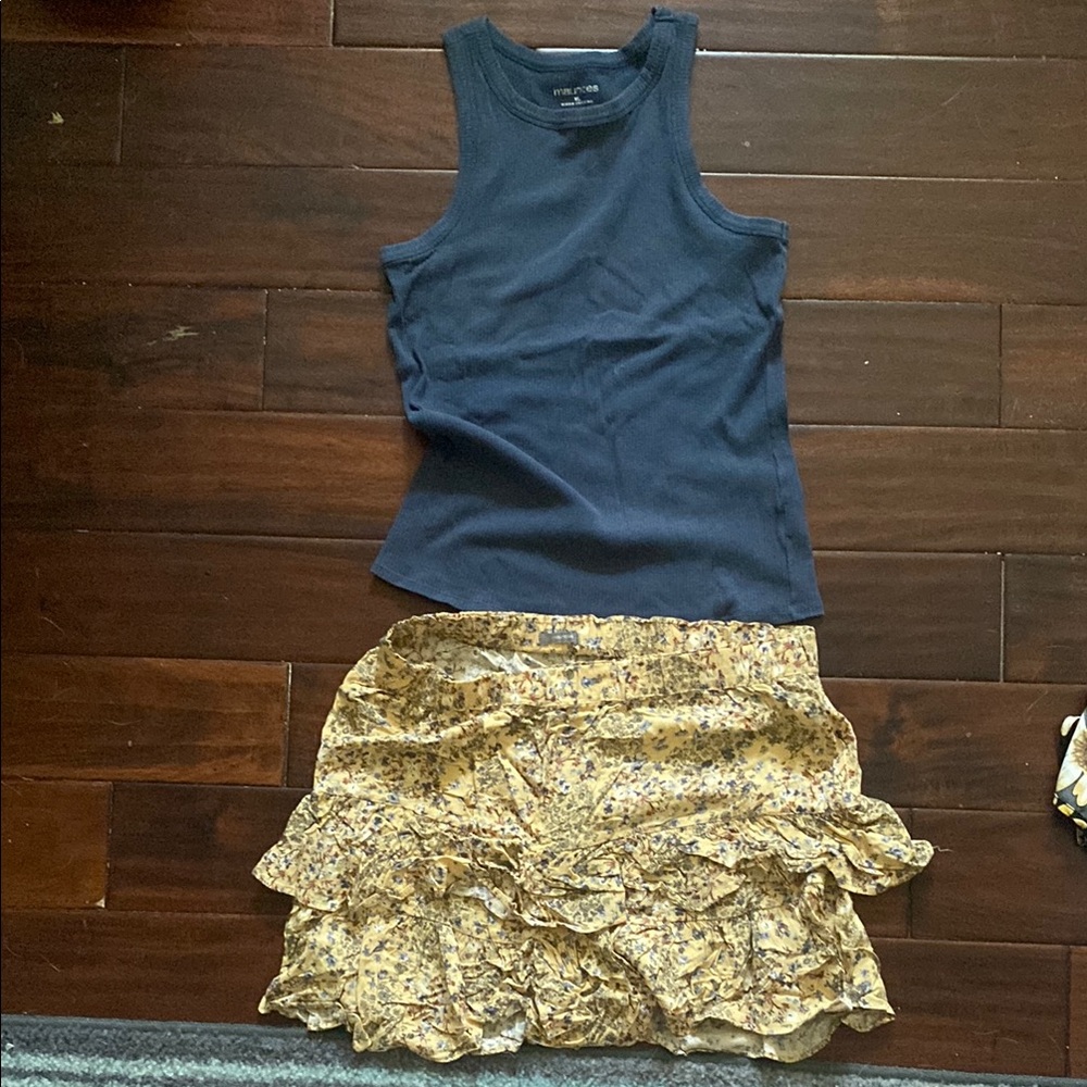 Maurices Gold Sequin Ruffled Mini Skirt